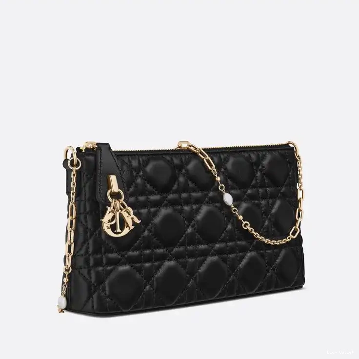 Cheap Dior Bag Black Dior Cannage Midi Mini Lambskin Bag 0509